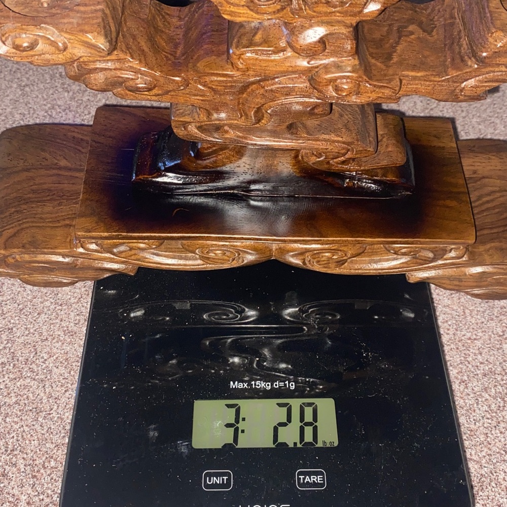 VERY RARE Ultimate 3 piece statement piece in a heavy sandalwood stand 🥰😍AAA - Picture 11 of 11